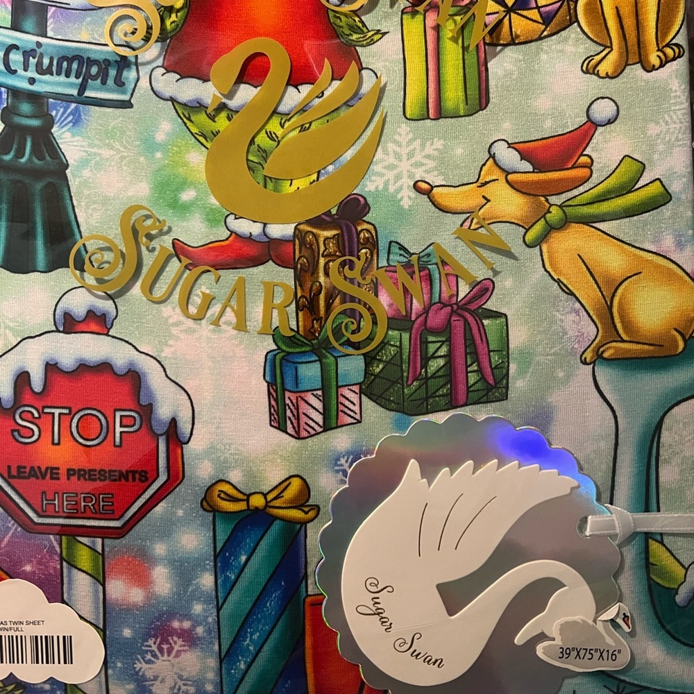 Sugar Swan Grinch Twin Sheet